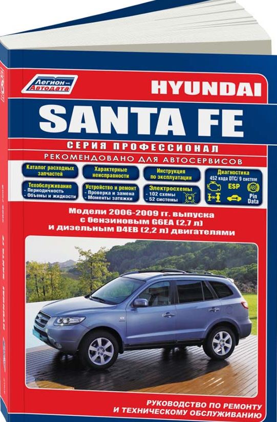 Книга HYUNDAI SANTA FE 2 (Хендай Санта Фе-2) 2006-2009 бензин / дизель Пособие по ремонту и эксплуатации
