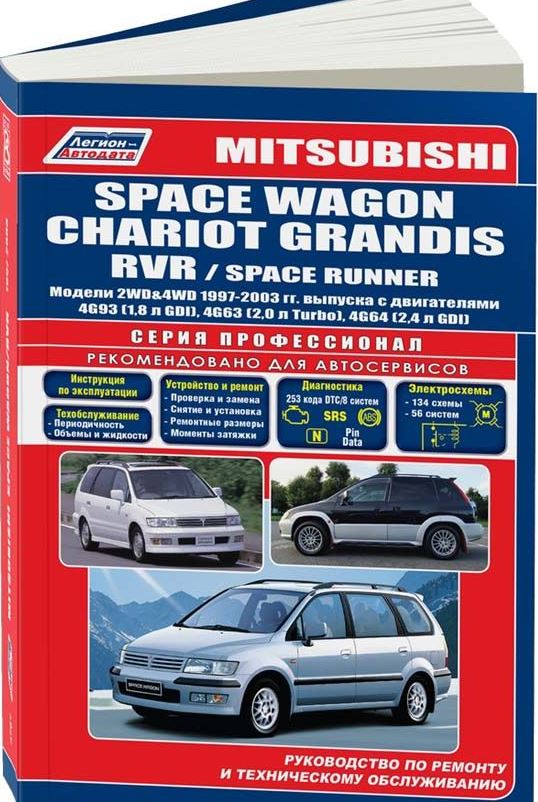 Книга MITSUBISHI SPACE RUNNER / SPACE WAGON / CHARIOT GRANDIS / RVR (Мицубиси Спейс Раннер) 1997-2003 бензин Пособие по ремонту и эксплуатации