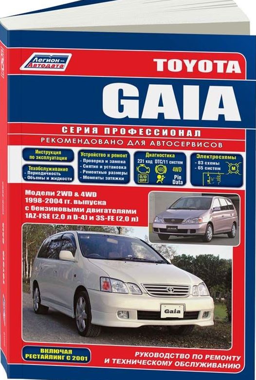 Руководство TOYOTA GAIA (ТОЙОТА ГАЙЯ) 1998-2004 бензин Пособие по ремонту и эксплуатации