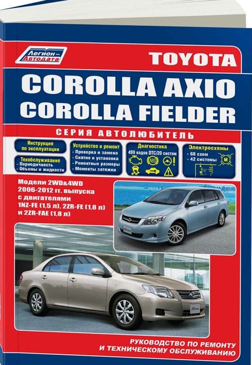 Инструкция TOYOTA COROLLA AXIO / COROLLA FIELDER (Тойота Королла Аксио / Королла Филдер) 2006-2012 бензин Книга по ремонту и эксплуатации