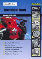 Регулировочные данные по мотоциклам 2007 (1993-2007)