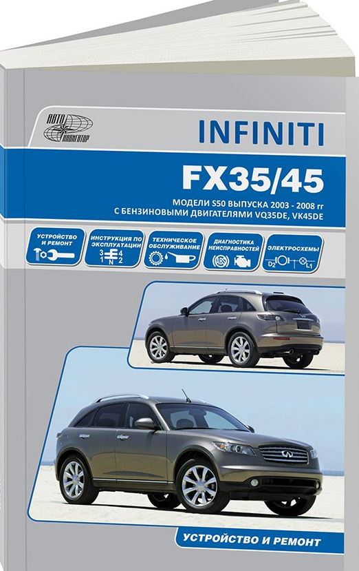 Книга INFINITI FX35 / FX45 (Инфинити 35 / 45)  c 2003 бензин Пособие по ремонту и эксплуатации