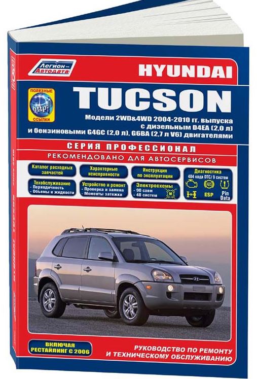 Книга HYUNDAI TUCSON (Хенде Туксон) с 2004-2010 бензин и дизель.Руководство по ремонту и эксплуатации