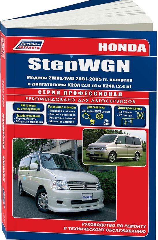 Руководство HONDA STEPWGN (Хонда Степвагон) 2001-2005 бензин Пособие по ремонту и эксплуатации