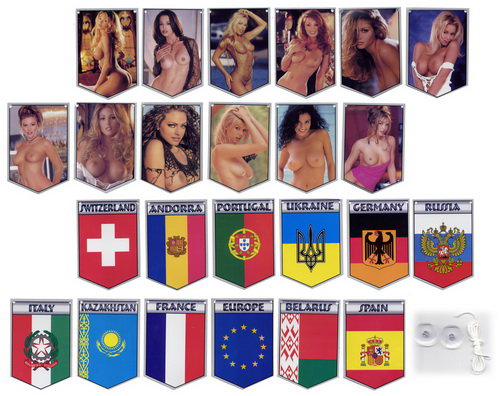 Флажки Флаги стран и девушки