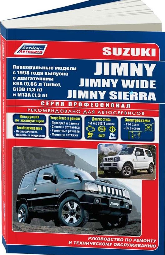 Руководство SUZUKI JIMNY / JIMNY WIDE / JIMNY SIERRA (Сузуки Джимни) (правый руль) с 1998 бензин Пособие по ремонту и эксплуатации