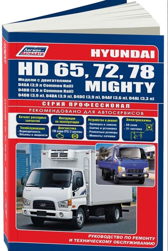 Книга HYUNDAI HD65 / HD72 / HD78 / MIGHTY (Хендай 65) дизель Руководство по ремонту и техобслуживанию