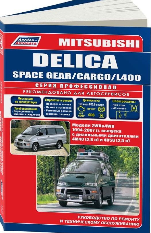 Книга MITSUBISHI SPACE GEAR / DELICA / CARGO / L400 (Мицубиси Спейс Гир) с 1994 дизель Пособие по ремонту и эксплуатации