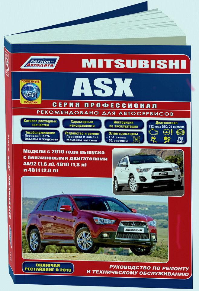 Книга MITSUBISHI ASX (Мицубиси АСХ) с 2010 и с 2013 года бензин Руководство по ремонту