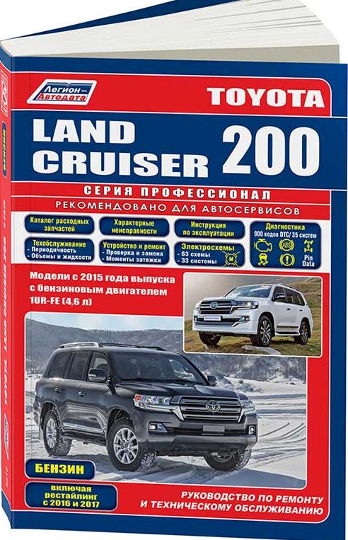 Руководство TOYOTA LAND CRUISER 200 (Тойота Ленд Крузер 200) с 2015 бензин Книга по ремонту и эксплуатации (5310)